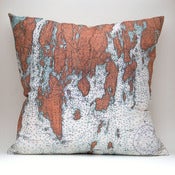 Image of Vintage MAINE COASTLINE Nautical Chart Pillow, Made to Order 18"x18" Cover