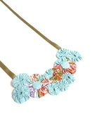 Image of Teal Batik Rosette Necklace