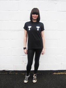 Image of SMUT tassel heart black t-shirt