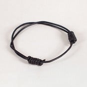 Image of Round Leather Bracelet - Black