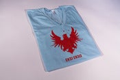 Image of Baby Blue Crest V-Neck Tee