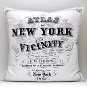 Image of Vintage ATLAS TITLE Pillow, Made to Order 18 x18 Cover