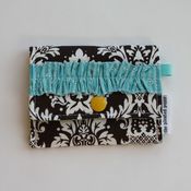 Image of tiny pouch - chocolate brown damask *SOLD*