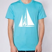 Image of Sailboat Silhouette (Aqua)