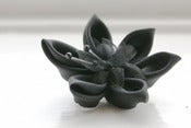 Image of Black Hair Flower: Black Silk Kanzashi Flower Hair Clip