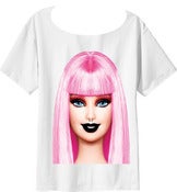 Image of PINK BARBIE and BLUE BARBIE BLACK-WHITE TEE