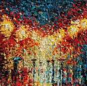 Image of Palette Knife Painting Original Oil Painting  B. Sasik RNC12