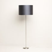 Image of Gun metal silk floor standing lampshade