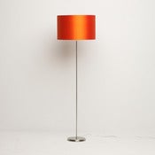 Image of Flame orange silk lampshade on standard base