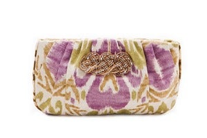 Image of Kate Clutch - Ikat with Lavendar Embellishment