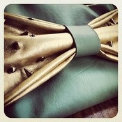 Image of Mint and Gold Bow Pouch