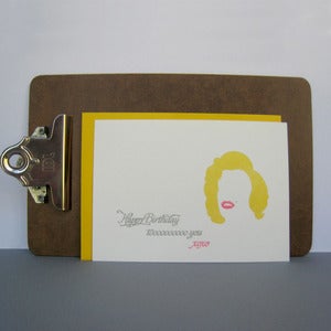 Image of marilyn birthday letterpress card
