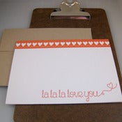Image of la la love you letterpress card