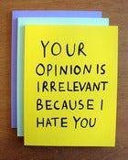 Image of Your Opinion Is Irrelevant... by Hannah Richards