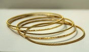 Image of 14k Yellow Gold Filled Beaded/Dotted Stacking Stackable Bangle Bracelet, Wedding Gift, Mother's Day