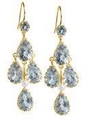 Image of Kara Ackerman <i> Elizabeth <i/> Chandelier Earrings in Aquamarine and 14k Yellow Gold 