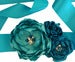 Image of Bridal Sash Belt - Turquoise Blue Sash by Nia Person