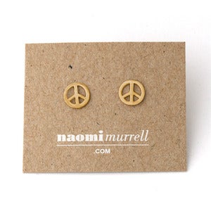 Image of Peace Sign Studs | Golden {10% OFF + FREE SHIPPING}