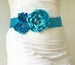 Image of Bridal Sash Belt - Turquoise Blue Sash by Nia Person