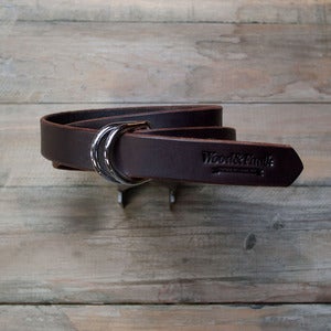 Image of W&F D-Ring Belt - 1in Brown/Chrome
