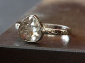 Image of One of a Kind Silvery Champagne Rose Cut Diamond Stacking Ring in 14kt White Gold