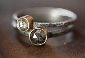 Image of Large Silvery-Black Rose Cut Diamond Ring