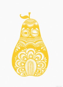 Image of Poster Folkloric pear yellow