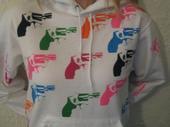 Image of Limited Edition White hoody with multiple color pistols