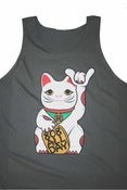 Image of 808ALLDAY MENS CHARCOAL LUCKY CAT TANK