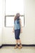Image of Sleeveless Denim Colour Block Shirt w/ Jersey Back
