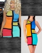 Image of Sleeveless colorblocking dress