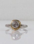 Image of Nested White Topaz Mixed Metal Engagement Ring