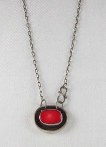 Image of Bamboo Coral Front Clasp Moat Necklace