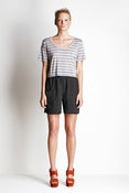 Image of Summer 2012: Short striped T-shirt with pocket and longer back.