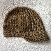 Image of Light Brown Newsboy Style Crochet Beanie