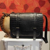 Image of Handmade Artisan Genuine Leather Messenger Satchel Bag / Case in Crocodile Pattern Cowhide (m51)