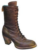Image of No.0018 CROSSWALK tall lace-up boot Brown