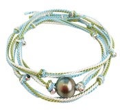 Image of silky pearl wrap bracelet.