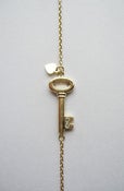 Image of Key with Diamonds - Gold Vermeil