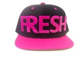Image of FRESH MODU Snapback with FRESH in pink letters