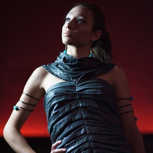 Image of Metallic Pleated Top