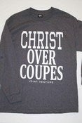 Image of Joint Venture Christ Over Coupes Charcoal Long Sleeve Tee/White Print
