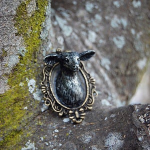 Image of Cameo Deer Brooch Pin | Woodland Boutonniere 