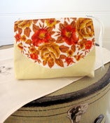 Image of Small make up purse/yellow floral