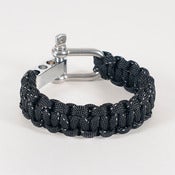 Image of Paracord Shackle Bracelet - Black/Reflective