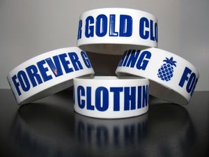 Image of Forever Gold Clothing Bracelet White/Blue