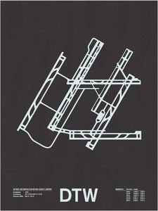 Image of DTW: Detroit Metropolitan Wayne County Airport Screenprint