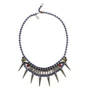 Image of Tribe Festival Crystal Necklace w/Spike Charm - Sapphire Multi