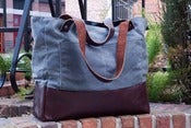 Image of Charcoal Waxed Canvas Work Bag