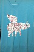 Image of Elefly Scribble V Neck Tee light Orion blue